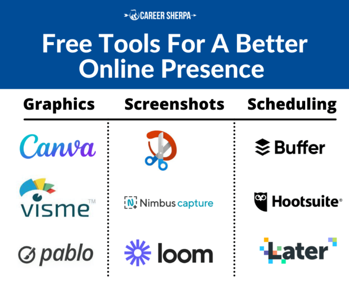 tools for online presence social media